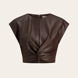 Commense Chocolate Twist Front Crop Top